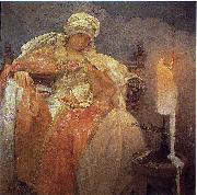 Alfons Mucha Woman With a Burning Candle Spain oil painting artist